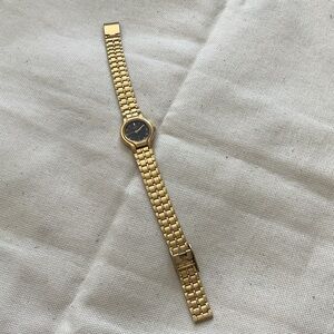 Seiko Gold Women's Watch with Black Dial authentic